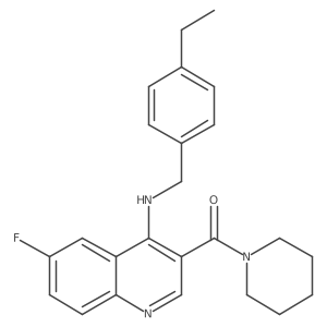 (4-((4-Ethylbenzyl)amino)-6-fluoroquinolin-3-yl)(piperidin-1-yl)methanone Structure