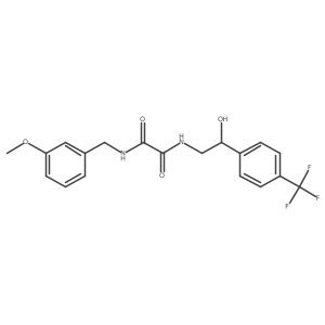 N-{2-hydroxy-2-[4-(trifluoromethyl)phenyl]ethyl}-N'-[(3-methoxyphenyl)methyl]ethanediamide结构式