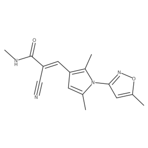 (Z)-2-cyano-3-[2,5-dimethyl-1-(5-methyl-1,2-oxazol-3-yl)pyrrol-3-yl]-N-methylprop-2-enamide Structure