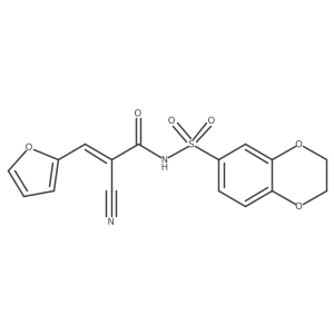 (Z)-2-cyano-N-(2,3-dihydro-1,4-benzodioxin-6-ylsulfonyl)-3-(furan-2-yl)prop-2-enamide Structure