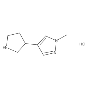 1-Methyl-4-(pyrrolidin-3-yl)-1H-pyrazole hydrochloride结构式