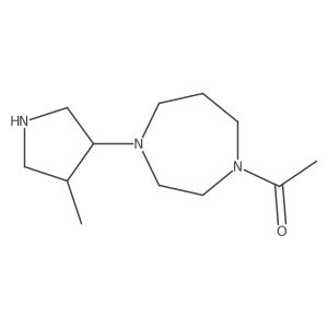 1-[4-(4-Methylpyrrolidin-3-yl)-1,4-diazepan-1-yl]ethan-1-one结构式