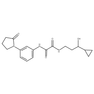 N1-(3-cyclopropyl-3-hydroxypropyl)-N2-(3-(2-oxopyrrolidin-1-yl)phenyl)oxalamide结构式