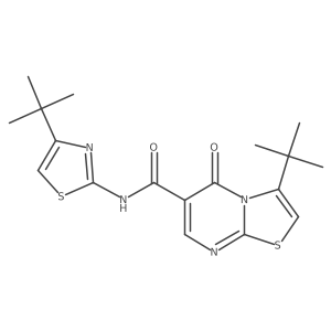 3-(tert-butyl)-N-(4-(tert-butyl)thiazol-2-yl)-5-oxo-5H-thiazolo[3,2-a]pyrimidine-6-carboxamide结构式