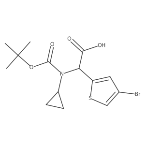 2-(4-Bromothiophen-2-yl)-2-{[(tert-butoxy)carbonyl](cyclopropyl)amino}acetic acid结构式