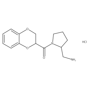 (2-(Aminomethyl)pyrrolidin-1-yl)(2,3-dihydrobenzo[b][1,4]dioxin-2-yl)methanone hydrochloride Structure