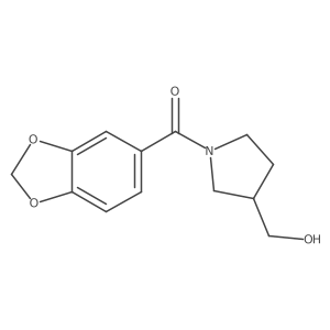 Benzo[d][1,3]dioxol-5-yl(3-(hydroxymethyl)pyrrolidin-1-yl)methanone Structure