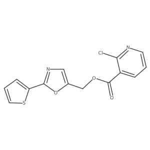 (2-Thiophen-2-yl-1,3-oxazol-5-yl)methyl 2-chloropyridine-3-carboxylate结构式