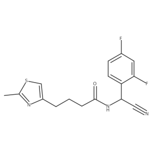 N-[Cyano-(2,4-difluorophenyl)methyl]-4-(2-methyl-1,3-thiazol-4-yl)butanamide结构式