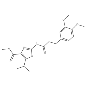 Methyl 2-{[3-(3,4-dimethoxyphenyl)propanoyl]amino}-5-isopropyl-1,3-thiazole-4-carboxylate Structure