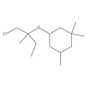 3-[(1-Chloro-3-iodo-2-methylpropan-2-yl)oxy]-1,1,5-trimethylcyclohexane Structure