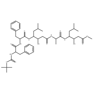 Methyl 3-hydroxy-4-[2-[[3-hydroxy-6-methyl-4-[[2-[[2-[(2-methylpropan-2-yl)oxycarbonylamino]-3-phenylpropanoyl]amino]-3-phenylpropanoyl]amino]heptanoyl]amino]propanoylamino]-6-methylheptanoate结构式