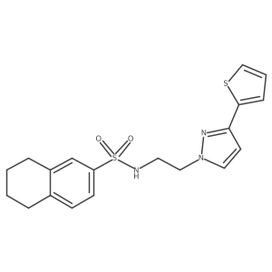 N-(2-(3-(thiophen-2-yl)-1H-pyrazol-1-yl)ethyl)-5,6,7,8-tetrahydronaphthalene-2-sulfonamide结构式