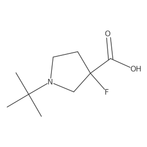 1-tert-Butyl-3-fluoropyrrolidine-3-carboxylic acid Structure