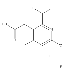 2-(Difluoromethyl)-4-iodo-6-(trifluoromethoxy)pyridine-3-acetic acid Structure