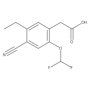 2-(4-Cyano-2-(difluoromethoxy)-5-ethylphenyl)acetic acid Structure