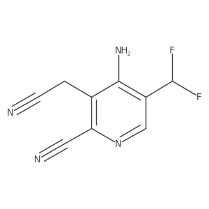 4-Amino-3-(cyanomethyl)-5-(difluoromethyl)picolinonitrile结构式