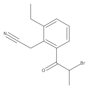 2-(2-Bromopropanoyl)-6-ethylphenylacetonitrile Structure