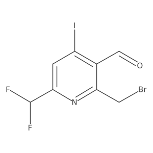 2-(Bromomethyl)-6-(difluoromethyl)-4-iodopyridine-3-carboxaldehyde Structure