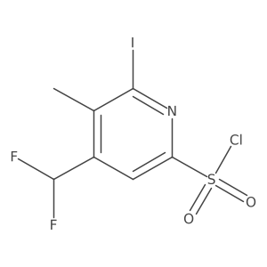 4-(Difluoromethyl)-6-iodo-5-methylpyridine-2-sulfonyl chloride结构式