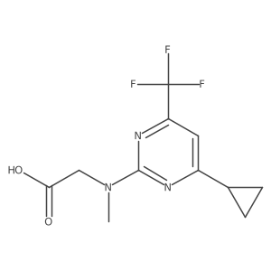 N-[6-Cyclopropyl-4-(trifluoromethyl)pyrimidin-2-yl]-N-methylglycine结构式