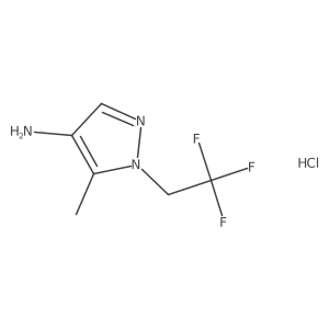 5-Methyl-1-(2,2,2-trifluoroethyl)pyrazol-4-amine;hydrochloride结构式