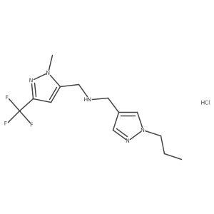 1-[2-methyl-5-(trifluoromethyl)pyrazol-3-yl]-N-[(1-propylpyrazol-4-yl)methyl]methanamine;hydrochloride Structure