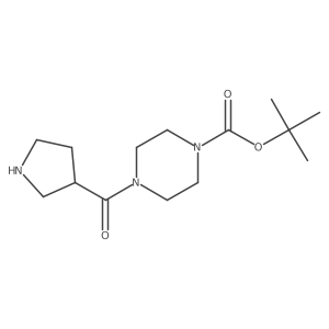 Tert-butyl 4-(pyrrolidine-3-carbonyl)piperazine-1-carboxylate结构式