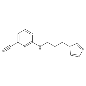 2-{[3-(1H-imidazol-1-yl)propyl]amino}pyrimidine-4-carbonitrile结构式