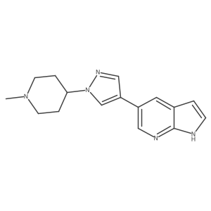 5-(1-(1-Methylpiperidin-4-yl)-1H-pyrazol-4-yl)-1H-pyrrolo[2,3-b]pyridine Structure