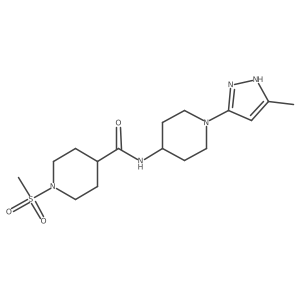 N-(1-(5-methyl-1H-pyrazol-3-yl)piperidin-4-yl)-1-(methylsulfonyl)piperidine-4-carboxamide Structure