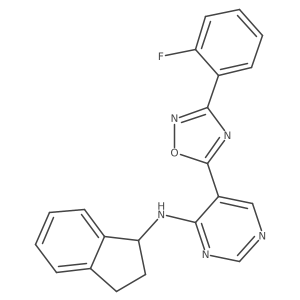 N-(2,3-dihydro-1H-inden-1-yl)-5-[3-(2-fluorophenyl)-1,2,4-oxadiazol-5-yl]pyrimidin-4-amine Structure
