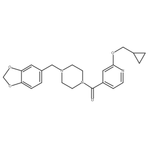 (4-(Benzo[d][1,3]dioxol-5-ylmethyl)piperazin-1-yl)(2-(cyclopropylmethoxy)pyridin-4-yl)methanone结构式