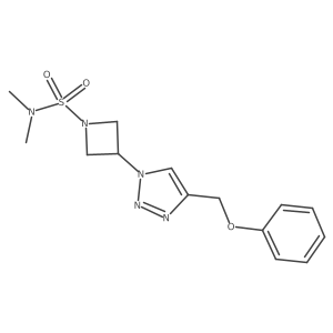 N,N-dimethyl-3-(4-(phenoxymethyl)-1H-1,2,3-triazol-1-yl)azetidine-1-sulfonamide结构式