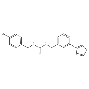 1-(4-Chlorobenzyl)-3-((2-(thiophen-3-yl)pyridin-4-yl)methyl)urea Structure