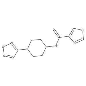 N-[1-(1,2,5-thiadiazol-3-yl)piperidin-4-yl]furan-3-carboxamide结构式