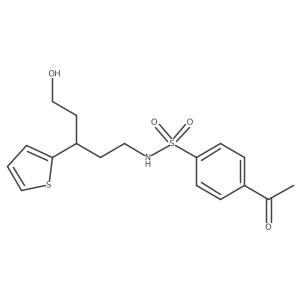 4-acetyl-N-(5-hydroxy-3-(thiophen-2-yl)pentyl)benzenesulfonamide Structure