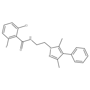 2-chloro-N-(2-(3,5-dimethyl-4-phenyl-1H-pyrazol-1-yl)ethyl)-6-fluorobenzamide结构式