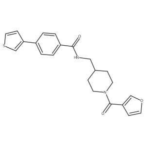 N-((1-(furan-3-carbonyl)piperidin-4-yl)methyl)-4-(thiophen-3-yl)benzamide结构式