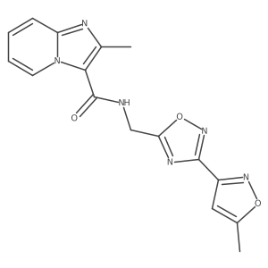 2-methyl-N-((3-(5-methylisoxazol-3-yl)-1,2,4-oxadiazol-5-yl)methyl)imidazo[1,2-a]pyridine-3-carboxamide结构式