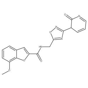 7-methoxy-N-[[3-(2-oxo-3H-pyridin-3-yl)-1,2,4-oxadiazol-5-yl]methyl]-1-benzofuran-2-carboxamide结构式