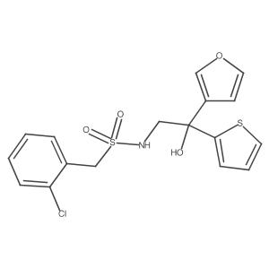 1-(2-chlorophenyl)-N-(2-(furan-3-yl)-2-hydroxy-2-(thiophen-2-yl)ethyl)methanesulfonamide Structure