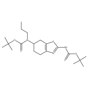 tert-butyl N-[(6S)-2-[(2-methylpropan-2-yl)oxycarbonylamino]-4,5,6,7-tetrahydro-1,3-benzothiazol-6-yl]-N-propylcarbamate结构式
