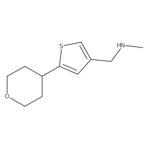 N-methyl-1-(5-(tetrahydro-2H-pyran-4-yl)thiophen-3-yl)methanamine结构式