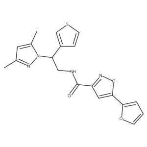 N-[2-(3,5-dimethyl-1H-pyrazol-1-yl)-2-(thiophen-3-yl)ethyl]-5-(furan-2-yl)-1,2-oxazole-3-carboxamide Structure