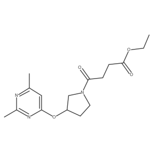 Ethyl 4-{3-[(2,6-dimethylpyrimidin-4-yl)oxy]pyrrolidin-1-yl}-4-oxobutanoate结构式