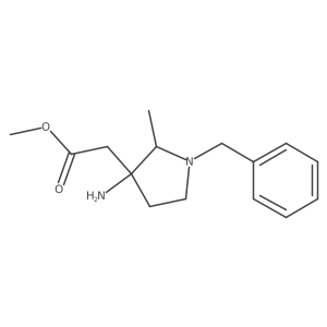 Methyl 2-(3-amino-1-benzyl-2-methylpyrrolidin-3-yl)acetate结构式