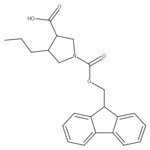 (3S,4S)-1-(9H-Fluoren-9-ylmethoxycarbonyl)-4-propylpyrrolidine-3-carboxylic acid Structure