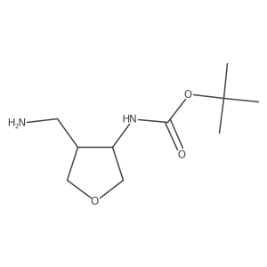 rac-tert-butyl N-[(3R,4S)-4-(aminomethyl)oxolan-3-yl]carbamate Structure