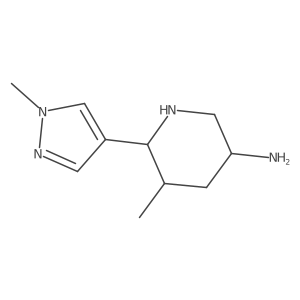5-methyl-6-(1-methyl-1H-pyrazol-4-yl)piperidin-3-amine Structure